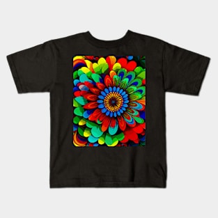 Colorful Rainbow Flower 104 Kids T-Shirt